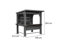 Kép 3/4 - Kerti bár pavilon, bárpulttal, tetővel