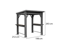 Kép 3/4 - Kerti grill pavilon, pulttal, tetővel