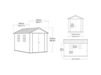 Kép 3/5 - Newton Plus wide 11 x 7,5 műanyag kerti ház barna