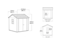 Kép 4/5 - Newton Plus wide 7 x 7,5 műanyag kerti ház barna