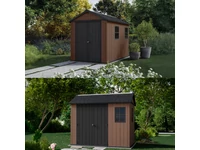 Kép 2/5 - Newton Plus wide 9 x 7,5 műanyag kerti ház barna