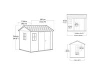 Kép 3/5 - Newton Plus wide 9 x 7,5 műanyag kerti ház barna