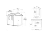 Kép 4/5 - Newton Plus wide 9 x 7,5 műanyag kerti ház barna