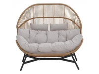Kép 2/4 - HOLAND rattan dupla kosárfotel bézs