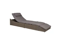 Kép 1/5 - Split napozóágy, polyrattan, kubu szürke, párvával