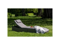 Kép 2/5 - Split napozóágy, polyrattan, kubu szürke, párvával