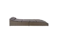 Kép 3/5 - Split napozóágy, polyrattan, kubu szürke, párvával