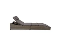Kép 4/5 - Split napozóágy, polyrattan, kubu szürke, párvával