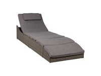 Kép 5/5 - Split napozóágy, polyrattan, kubu szürke, párvával