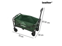 Kép 3/5 - Összecsukható standard kerti strandkocsi asztallal zöld