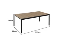 Kép 4/5 - Flora Large 8+1 kerti bútor garnitúra szett kőris-grafit