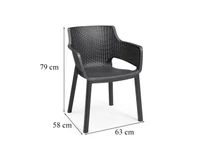 Kép 4/5 - Romen Large 8+1 kerti bútor garnitúra szett dió-grafit