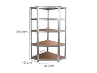 Kép 2/2 - Nagy teherbírású sarokpolc 180x70x40-40 cm 175 kg króm