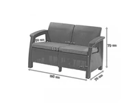 Kép 2/3 - Corfu love seat kerti kanapé