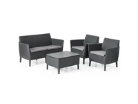 Kép 1/5 - Salemo kerti bútor set kétülős kanapéval, 2 fotellel, kis asztallal