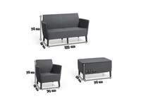 Kép 5/5 - Salemo kerti bútor set kétülős kanapéval, 2 fotellel, kis asztallal