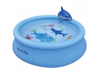 Kép 1/2 - Shark 3D felfújható pancsolómedence spriccelővel 190 x 47 cm