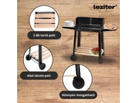 Kép 5/5 - Téglalap alakú görgős faszenes grill