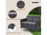 Kép 4/5 - Claire 2 üléses műrattan kerti kanapé