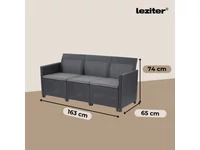 Kép 3/5 - Claire 3 üléses műrattan kerti kanapé