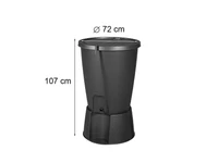 Kép 3/3 - Indigo water butt műanyag esővíz tároló 220L grafit