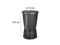 Kép 3/3 - Indigo water butt műanyag esővíz tároló 220L grafit tömlővel