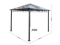 Kép 5/5 - Dari kerti pavilon polikarbonát tetővel 3x3 m