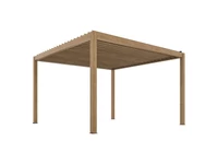 Kép 1/3 - LUXE elektromos pergola 3x4m fa LED világítással