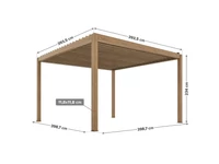 Kép 5/5 - LUXE elektromos pergola 4x4m fa LED világítással