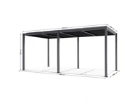 Kép 2/5 - LUXE pergola 5,8x3m antracit LED világítással