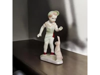 Kép 3/4 - vintage porcelán figura fiu nyuszival