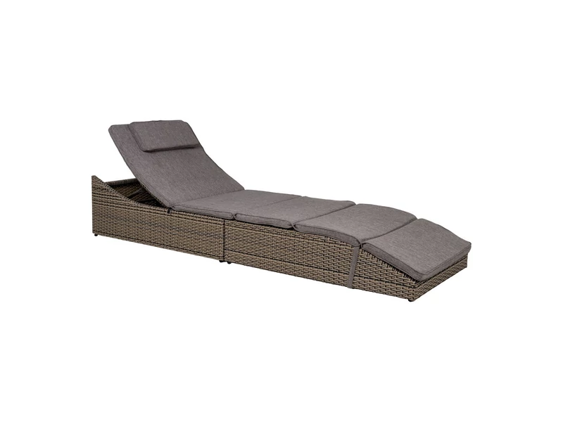Split napozóágy, polyrattan, kubu szürke, párvával