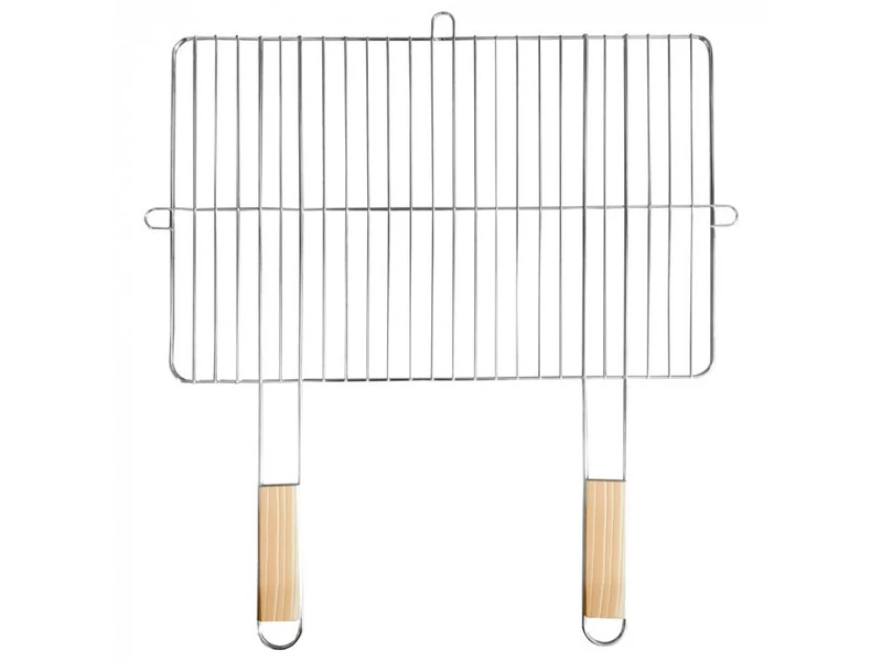 Szögletes grillrács fa fogantyúval 57x51 cm