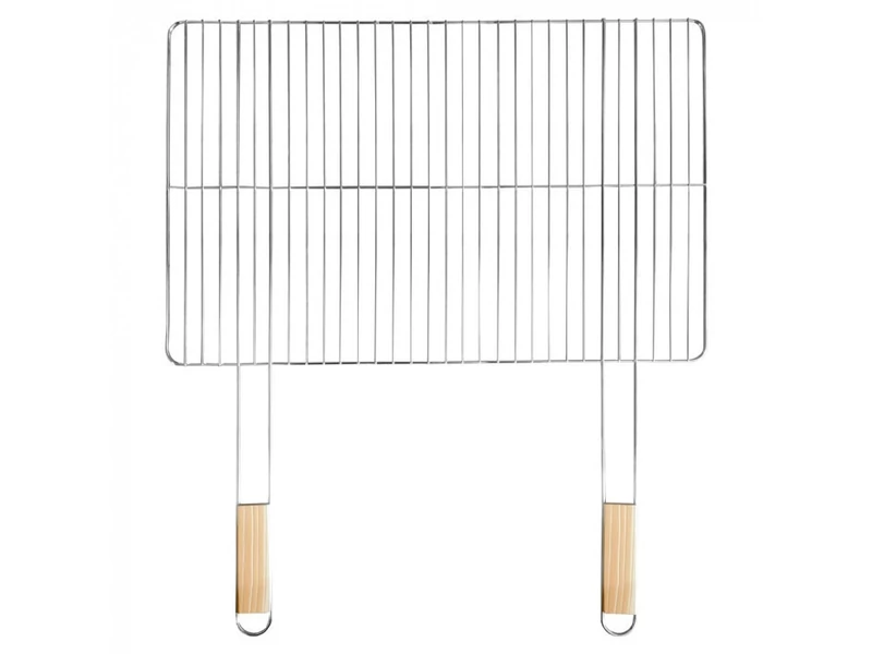 Szögletes grillrács fa fogantyúval 69x60 cm