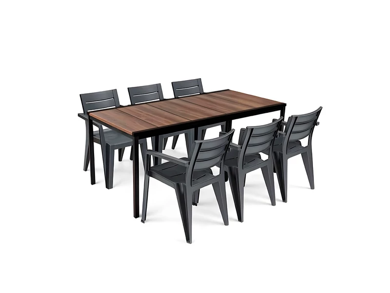 Amari Large 6+1 kerti bútor garnitúra szett dió-grafit