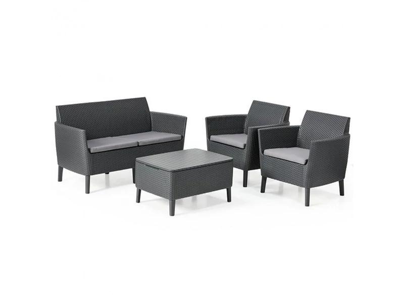 Salemo kerti bútor set kétülős kanapéval, 2 fotellel, kis asztallal