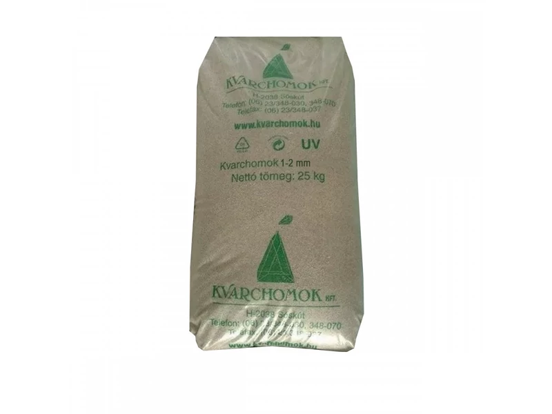 Kvarchomok, 1-2 mm homokszűrős vízforgatóhoz 25 kg