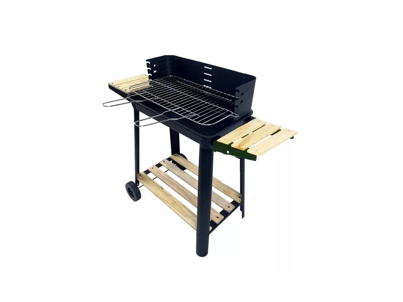 Téglalap alakú görgős faszenes grill