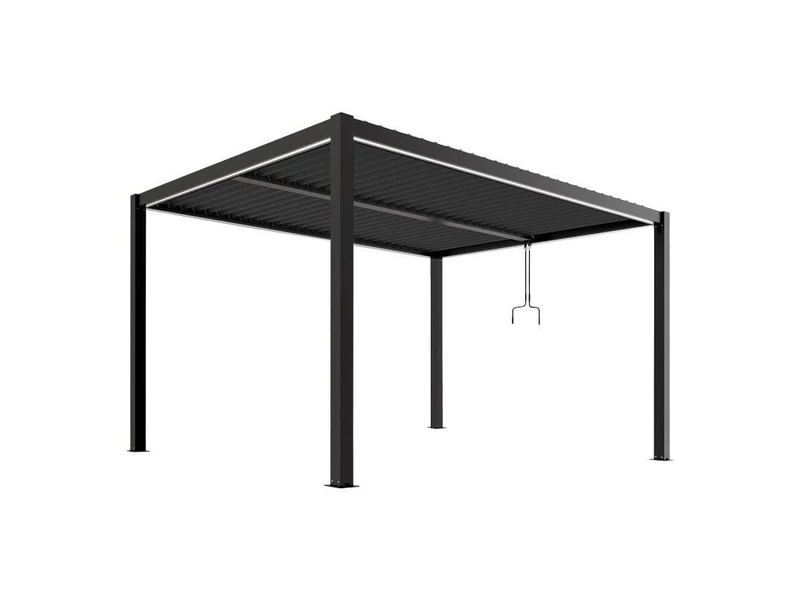 LUXE pergola 4x4m antracit LED világítással